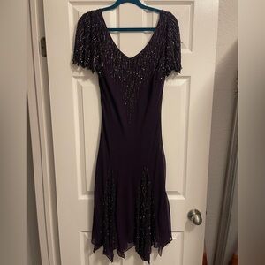 JKARA Purple Beaded Dress vintage